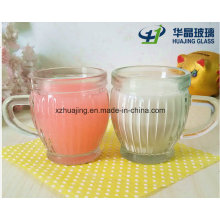 Transparent Cute Glass Ice Cream Cup Glass Pudding Cup with Handle